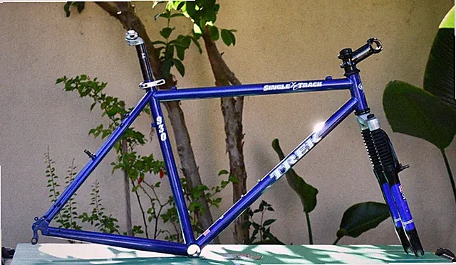 Vintage Trek 930 Singletrack Frameset 18" USA Made True Temper OX Steel Blue