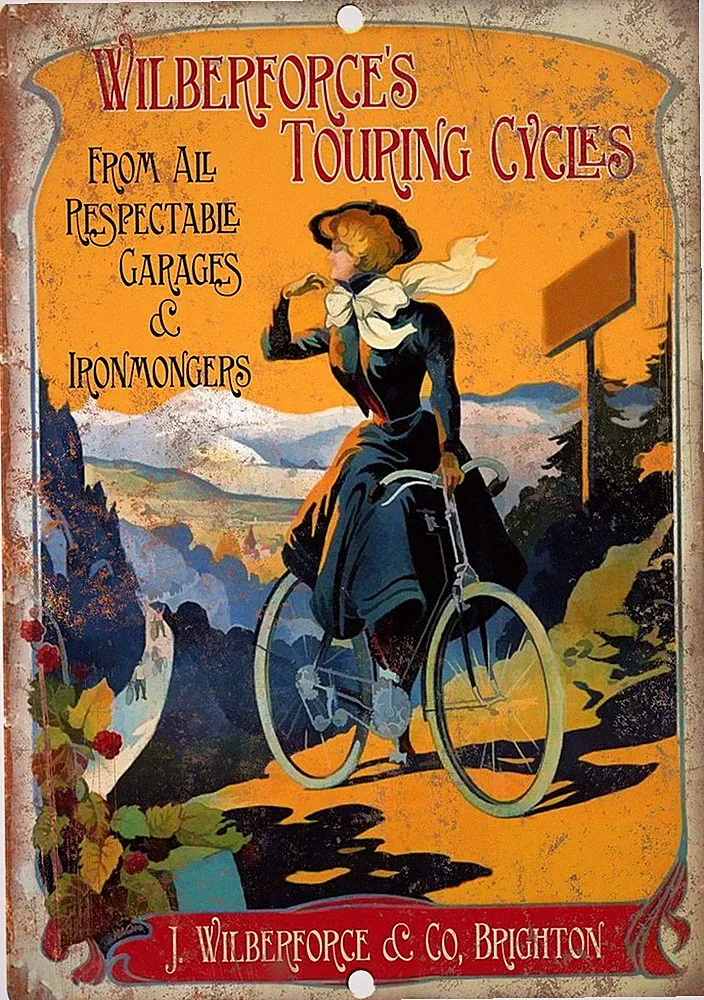 Wilberforce Touring Cycles Vintage Bicycle Reproduction Metal Sign B248