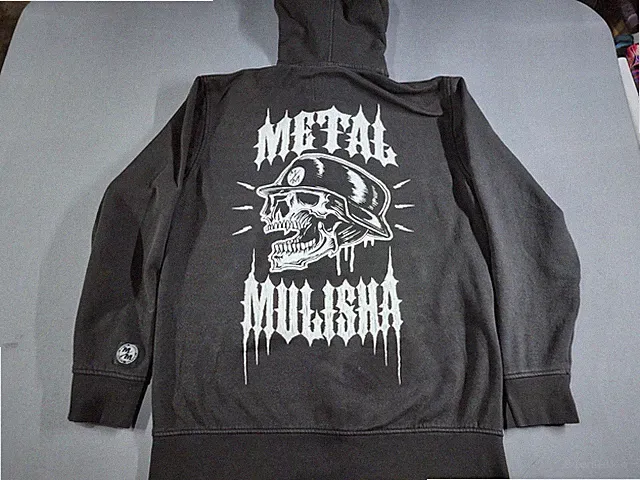 Y2K Metal Mulisha Zip Up Hoodie Mens L Black Jacket Skull Motorcycle M/M 2000s